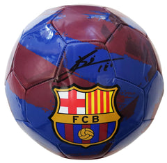 Lionel Messi Signed Autographed Barcelona Red and Blue Soccer Ball PAAS COA