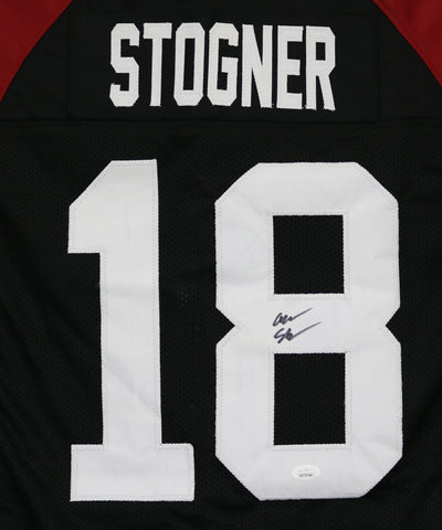 Austin Stogner Oklahoma Sooners Signed Autographed Black #18 Custom Jersey JSA Witnessed COA
