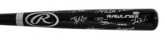 Cleveland Indians 2016 World Series Team Signed Autographed Rawlings Pro Black Baseball Bat Authenticated Ink COA Lindor Ramirez Kluber Brantley