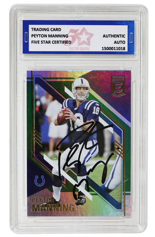 Peyton Manning Indianapolis Colts Signed Autographed 2021 Panini #56 Football Card Five Star Grading Certified