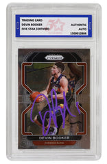 Devin Booker Phoenix Suns Signed Autographed 2021-22 Panini Prizm #203 Basketball Card Five Star Grading Certified