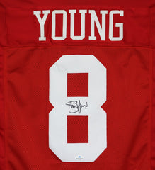 Steve Young San Francisco 49ers Signed Autographed Red #8 Custom Jersey Five Star Grading COA