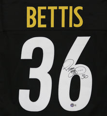Jerome Bettis Pittsburgh Steelers Signed Autographed Black #36 Custom Jersey Beckett Witness Certification -SPOTS