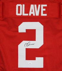 Chris Olave Ohio State Buckeyes Signed Autographed Red #2 Custom Jersey JSA Witnessed COA
