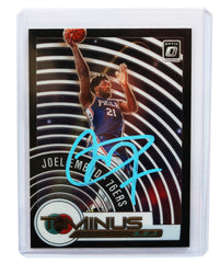 Joel Embiid Philadelphia 76ers Signed Autographed 2020-21 Panini Donruss Optic #13 Basketball Card Five Star Grading Certified