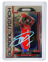 Joel Embiid Philadelphia 76ers Signed Autographed 2021-22 Panini Prizm #2 Basketball Card Five Star Grading Certified