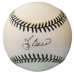 Yogi Berra New York Yankees Signed Autographed Rawlings Official American League Baseball JSA COA with Display Holder