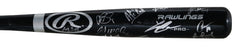 Kansas City Royals 2015 World Series Champions Team Signed Autographed Rawlings Big Stick Black Baseball Bat Authenticated Ink COA Perez Gordon Cain Escobar Zobrist