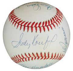 Brooklyn Dodgers Hall of Famers and Greats Signed Autographed Official Ball National League Baseball JSA Letter COA with Display Holder - Sandy Koufax