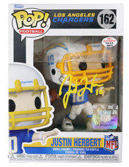 Justin Herbert Los Angeles Chargers Signed Autographed NFL FUNKO POP #162 Vinyl Figure PAAS COA - SLIGHT DAMAGE