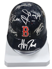 Boston Red Sox 2016 Team Signed Autographed Mini Batting Helmet Authenticated Ink COA Ortiz Betts Pedroia
