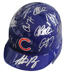 Chicago Cubs 2016 World Series Champions Team Signed Autographed Mini Batting Helmet Authenticated Ink COA Bryant Rizzo