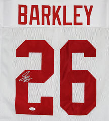 Saquon Barkley New York Giants Signed Autographed White #26 Custom Jersey JSA COA Sticker Hologram Only
