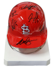 St. Louis Cardinals 2015 Team Signed Autographed Mini Batting Helmet Authenticated Ink COA - Yadier Molina