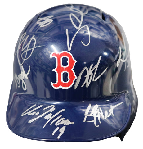 Boston Red Sox 2016 Team Signed Autographed Mini Batting Helmet Authenticated Ink COA Ortiz Betts Pedroia