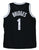 Mikal Bridges Brooklyn Nets Signed Autographed Black #1 Custom Jersey Witnessed PSA In the Presence COA