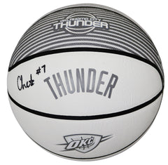 Chet Holmgren Oklahoma City Thunder Signed Autographed Thunder Logo Basketball Beckett Witness Certification