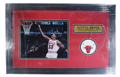 Scottie Pippen Chicago Bulls Signed Autographed 22" x 14" Framed Layup Photo Five Star Grading