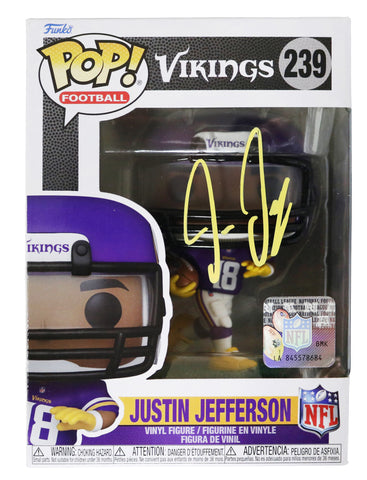 Justin Jefferson Minnesota Vikings Signed Autographed NFL FUNKO POP #239 Vinyl Figure PRO-Cert COA