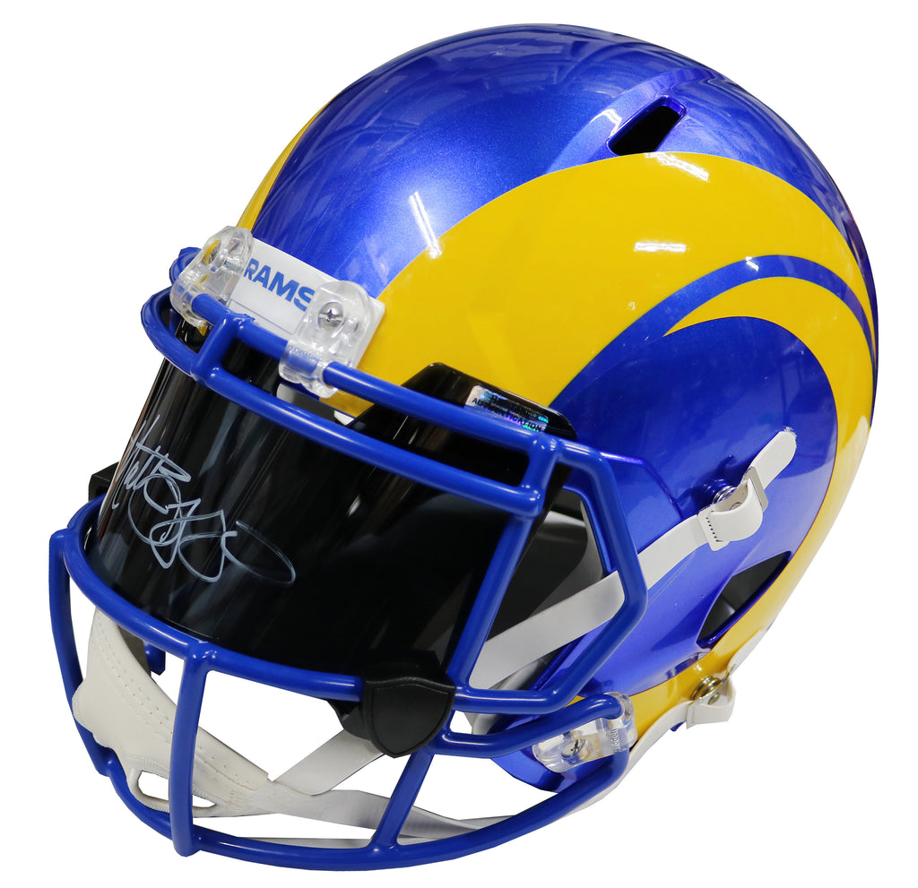 Matthew Stafford Los Angeles Rams Autographed Football Visor w/Helmet –