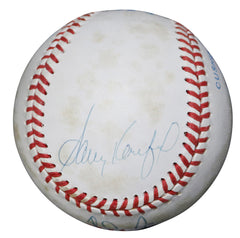 Sandy Koufax, Nolan Ryan and Bob Feller Signed Autographed Official American League Baseball JSA COA Sticker Hologram Only