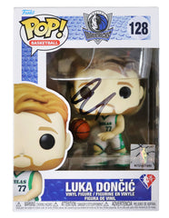 Luka Doncic Dallas Mavericks Signed Autographed NBA FUNKO POP #128 Vinyl Figure PSA COA Sticker Hologram Only