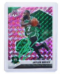 Jaylen Brown Boston Celtics Signed Autographed 2020-21 Panini Mosaic #155 Basketball Card Five Star Grading Certified