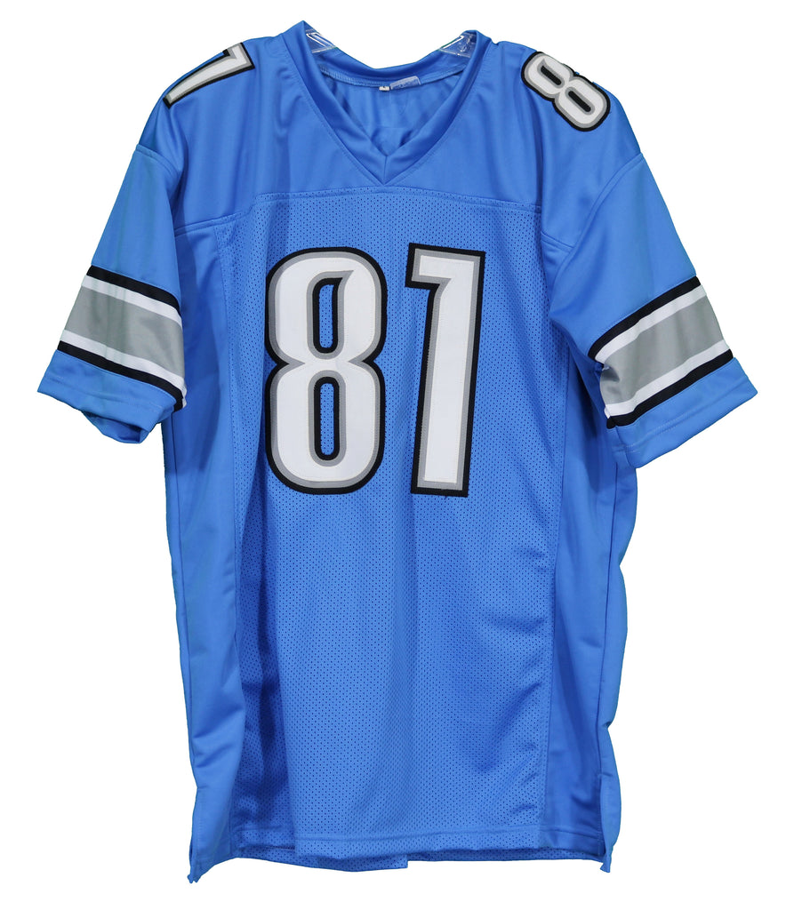 Calvin Johnson Detroit Lions Signed Autographed Blue #81 Custom