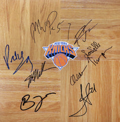 New York Knicks 2013-14 Team Signed Autographed Basketball Floorboard Metta World Peace Iman Shumpert