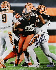 Myles Garrett Cleveland Browns Signed Autographed 8" x 10" Rushing Photo Heritage Authentication COA