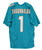 Tua Tagovailoa Miami Dolphins Signed Autographed Aqua #1 Custom Jersey Five Star Grading COA