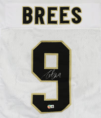 Drew Brees New Orleans Saints Signed Autographed White #9 Custom Jersey Beckett Witness Certification