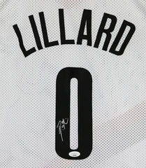 Damian Lillard Portland Trail Blazers Signed Autographed White #0 Custom Jersey JSA COA Sticker Hologram Only