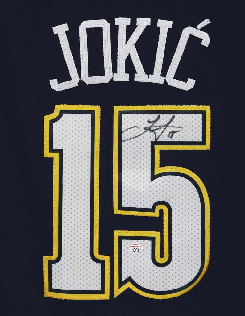 Autographed/Signed Nikola Jokic Denver Dark Blue Basketball Jersey JSA COA