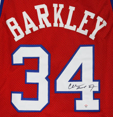 Charles Barkley Philadelphia 76ers Signed Autographed Red #34 Custom Jersey PAAS COA