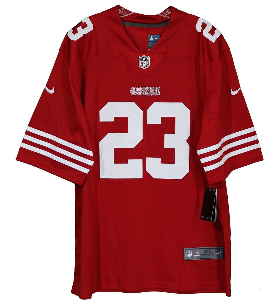 San Francisco 49ers Cristian McCaffrey Autographed Framed Red Jersey  Beckett BAS Witness Stock #218631 - Mill Creek Sports