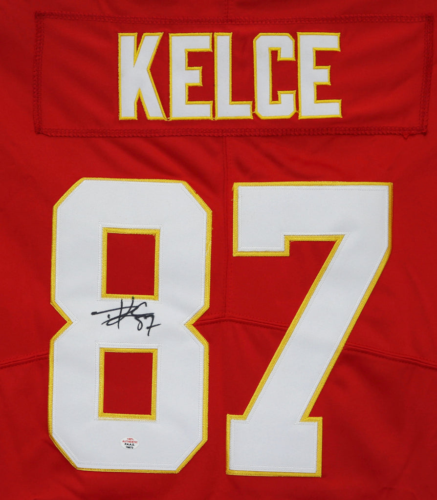 Travis Kelce Kansas City Chiefs Signed Autographed Red #87 Jersey –