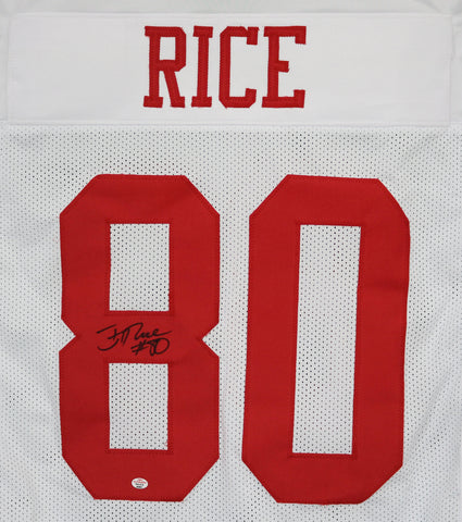 Jerry Rice San Francisco 49ers Signed Autographed White #80 Custom Jersey PAAS COA
