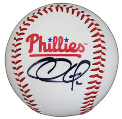 Chase Utley and Placido Polanco Philadelphia Phillies Signed Autographed Rawlings Official Major League Logo Baseball JSA COA with Display Holder