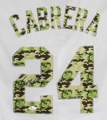 Miguel Cabrera Detroit Tigers Signed Autographed Camo #24 Jersey JSA COA Sticker Hologram Only