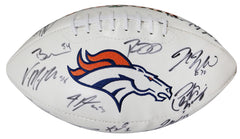 Denver Broncos 2015 Team Super Bowl Champions Signed Autographed White Panel Logo Football Authenticated Ink Letter COA