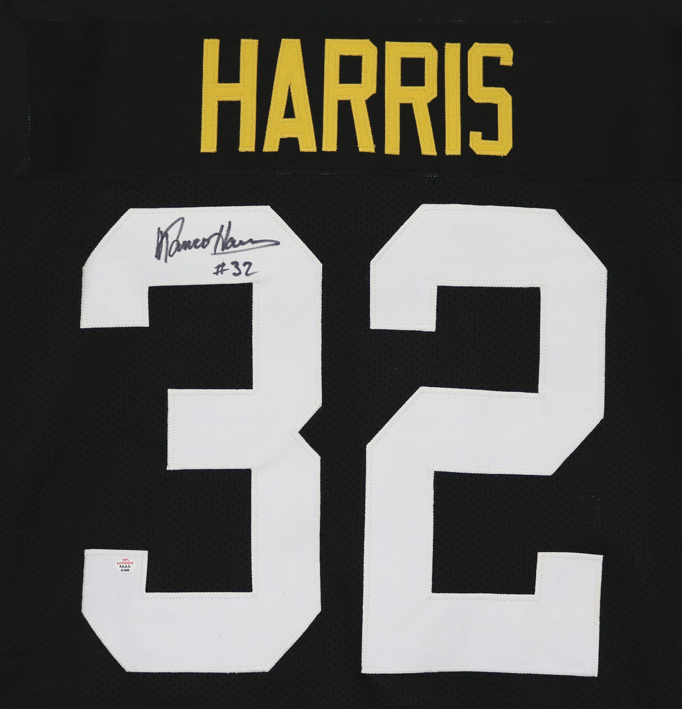 Franco Harris Autographed Custom White Football Jersey