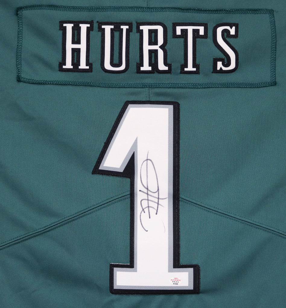 Jalen Hurts Philadelphia Eagles Signed Autographed Green #1 Jersey – Sports- Autographs.com