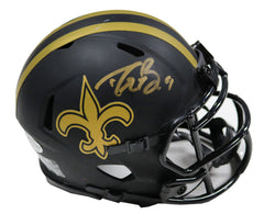 Drew Brees New Orleans Saints Signed Autographed Eclipse Alternate Mini Helmet Beckett Witnessed Sticker Hologram Only