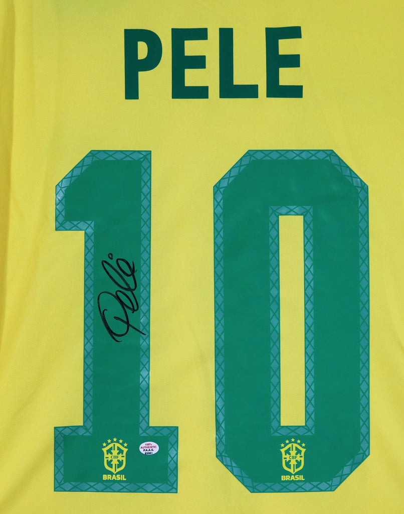 Pele Autographed Brazil Soccer Jersey - BAS COA