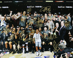 Cleveland Cavaliers Cavs 2015-16 Team Signed Autographed 16" x 20" NBA Finals Champions Photo Lebron Kyrie Love