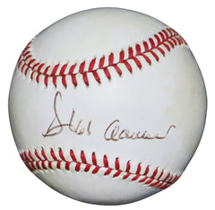 Hank Aaron Atlanta Braves Signed Autographed Rawlings Official National League Baseball (White) JSA Letter COA with Display Holder