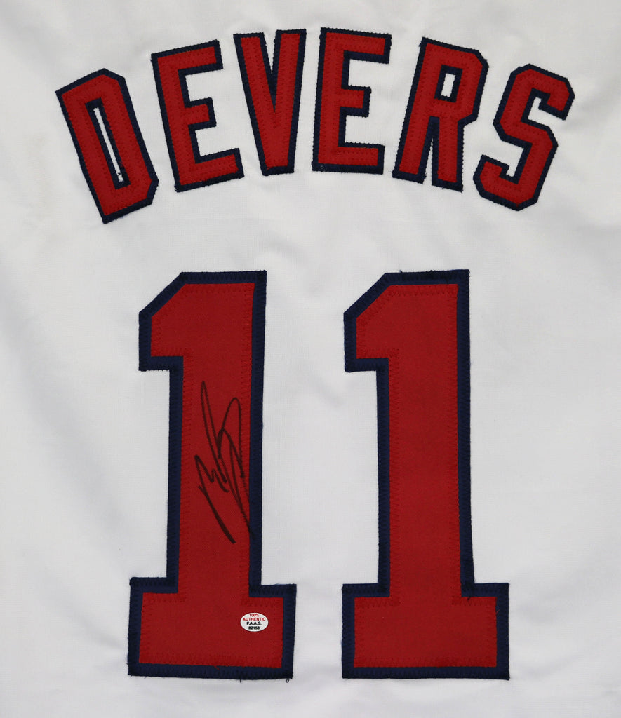 Rafael Devers Boston Red Sox Signed Autographed White Custom Jersey –
