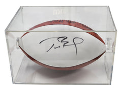 Tom Brady New England Patriots Signed Autographed White Panel Wilson NFL Football JSA Letter COA with Display Holder