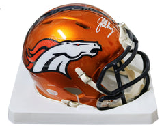 John Elway Denver Broncos Signed Autographed Flash Speed Mini Helmet PAAS COA